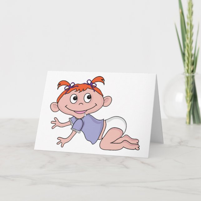 Tecknad Baby Crawling Greeting Card Kort (Framsida)