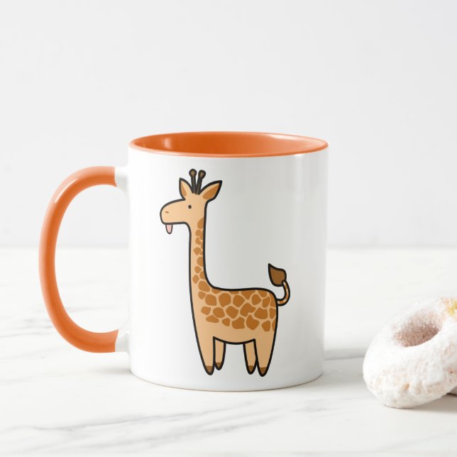 Tecknad Baby Giraffe Mugg (Med munk)