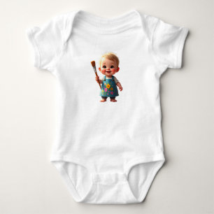 Tecknad baby klädd som konstnär t shirt