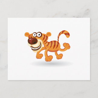 Tecknad baby tiger vykort