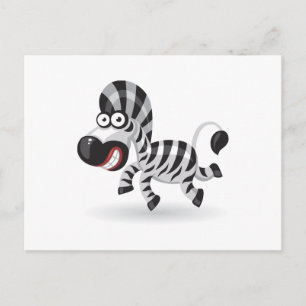 Tecknad baby Zebra Vykort