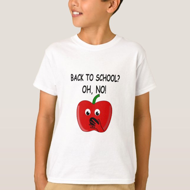 Tecknad Back to school Apple T Shirt (Framsida)
