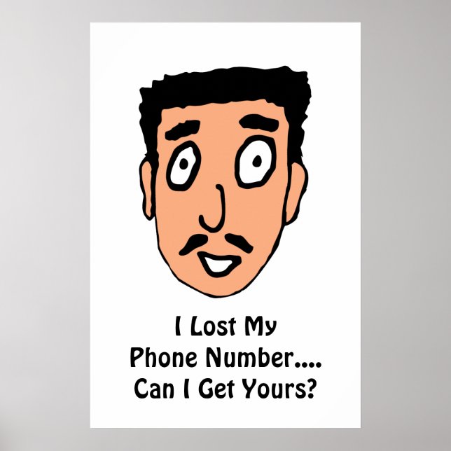 Tecknad Bad Plocka up Line Slimy Mustache Guy Poster (Framsidan)