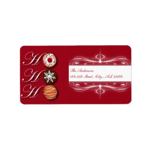 Tecknad baker Donut jul Cookies HoHoHo Adressetikett