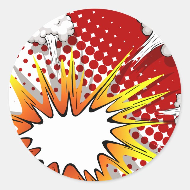 Tecknad ballong runt klistermärke (Framsida)