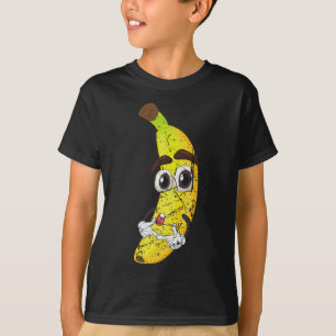 Tecknad Banana Fruit Älskare Healthy Food Vegetari T Shirt