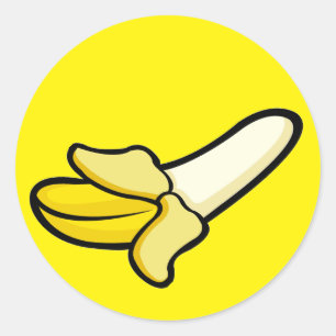 Tecknad Banana Fruit Sticker Runt Klistermärke