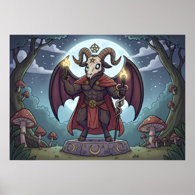 Tecknad Baphomet Poster (Framsidan)