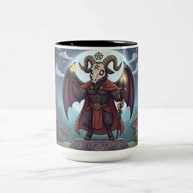 Tecknad Baphomet Två-Tonad Mugg (Center)