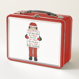 Tecknad Barn som håller julhälsningsskylt