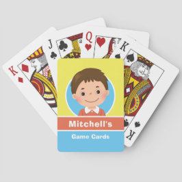 Tecknad Barnbrunt hår Casinokort