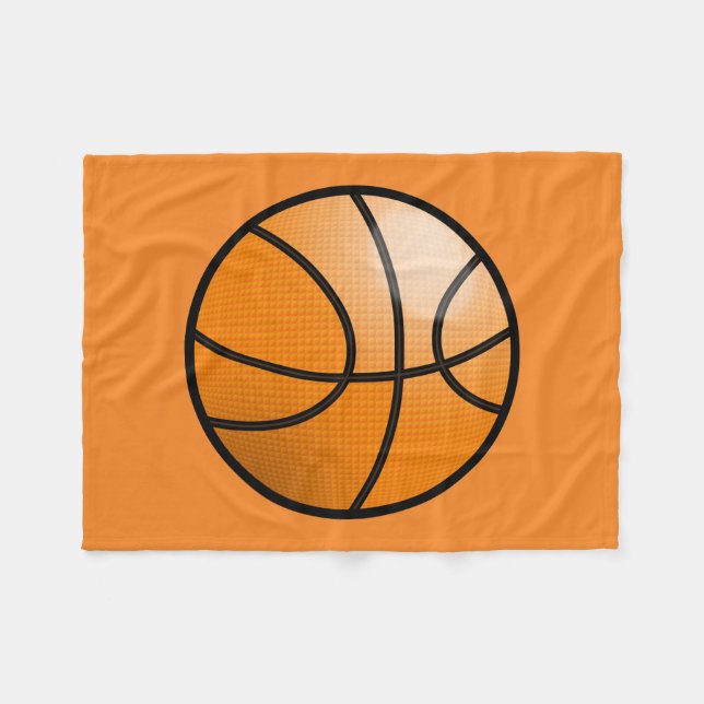 Tecknad Basketball Boll Fleecefilt (Framsidan (Horisontell))