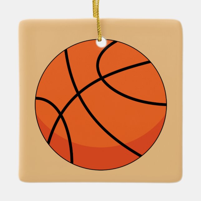 Tecknad Basketball Boll Julgransprydnad Keramik (Framsida)