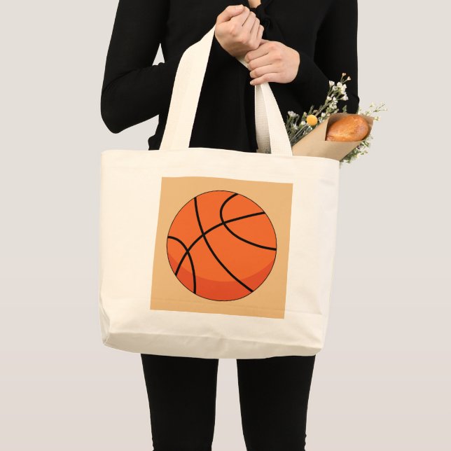 Tecknad Basketball Boll Jumbo Tygkasse (Framsida (produkt))