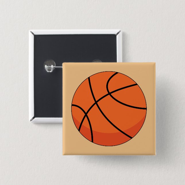 Tecknad Basketball Boll Knapp (Framsida & baksida)