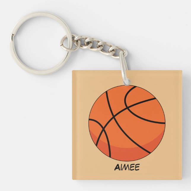 Tecknad Basketball Boll | Lägg till Namn (Framsidan)