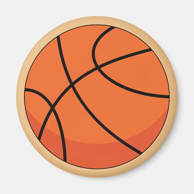 Tecknad Basketball Boll Magnet (Framsidan)