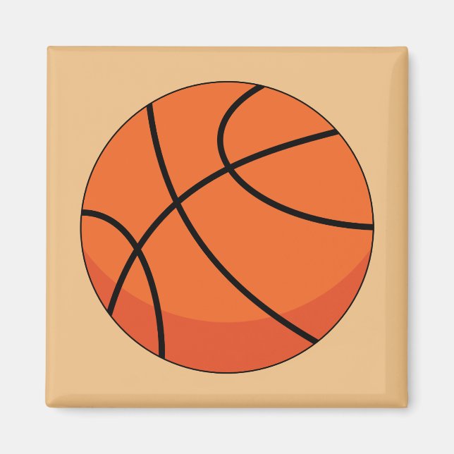 Tecknad Basketball Boll Magnet (Framsidan)