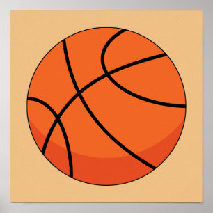 Tecknad Basketball Boll Poster