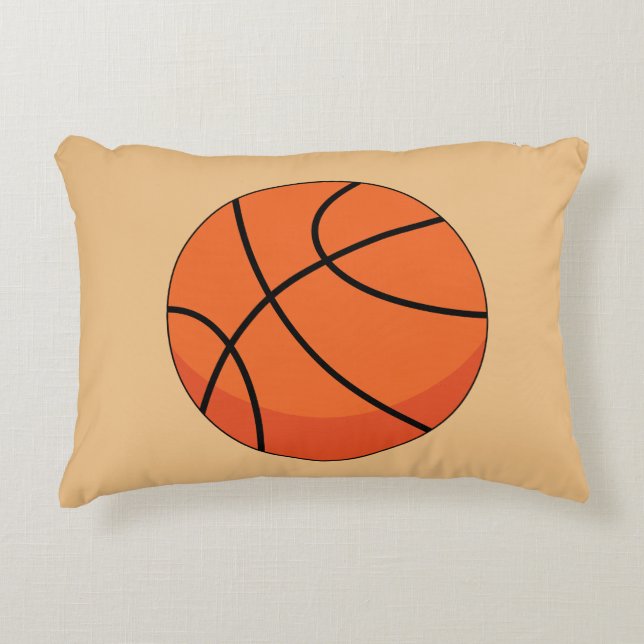 Tecknad Basketball Boll Prydnadskudde (Framsidan)