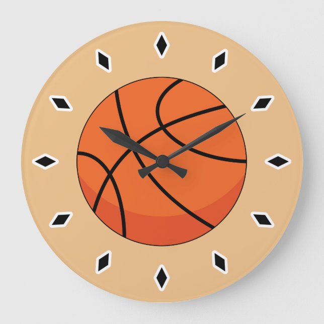 Tecknad Basketball Boll Stor Klocka (Framsida)