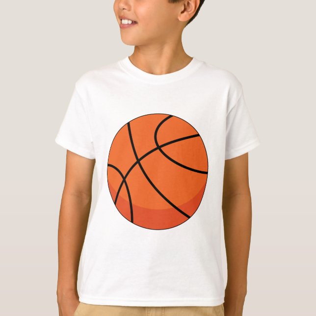 Tecknad Basketball Boll T Shirt (Framsida)