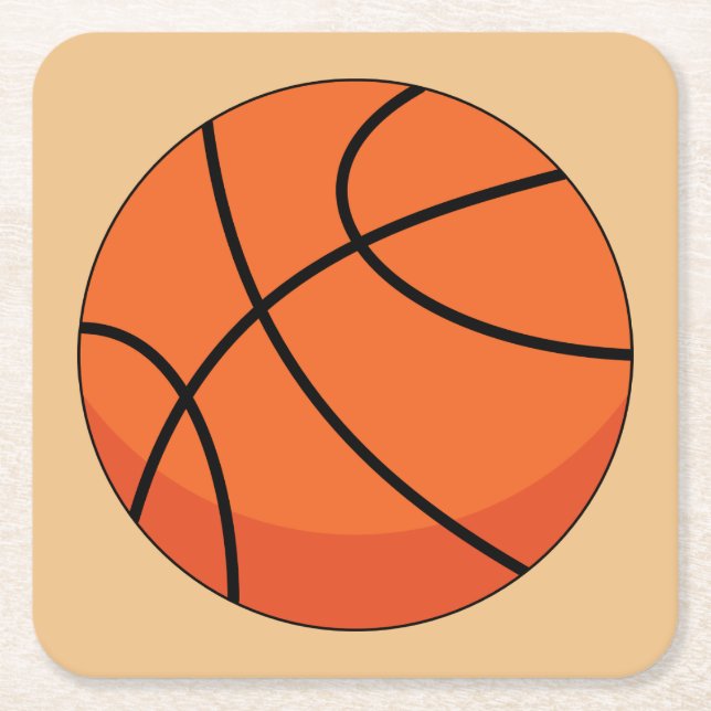 Tecknad Basketball Boll Underlägg Papper Kvadrat (Framsidan)
