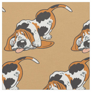 tecknad Basset Hound Fabric Tyg