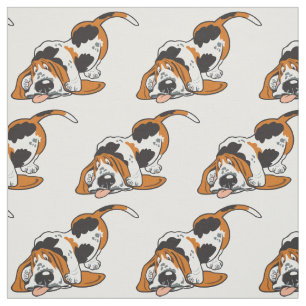 tecknad Basset Hound Tyg