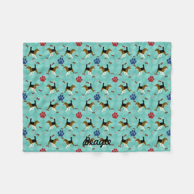 Tecknad Beagle Fleecefilt (Framsidan (Horisontell))