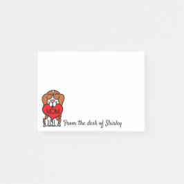 Tecknad Beagle Heart Mamma Post-it Block