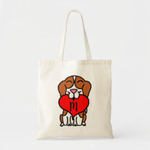 Tecknad Beagle Heart Monogram