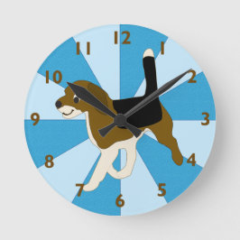 Tecknad Beagle-klocka Rund Klocka