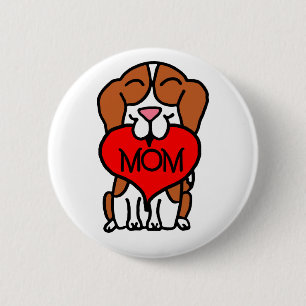 Tecknad Beagle Mamma Knapp