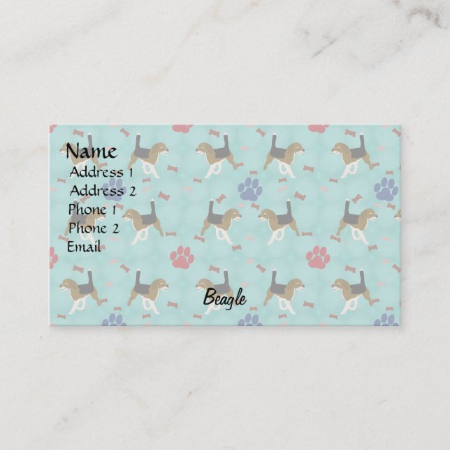 Tecknad Beagle Visitkort (Framsida)