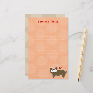 Tecknad Bear Kids Children Dots Tack Brevpapper