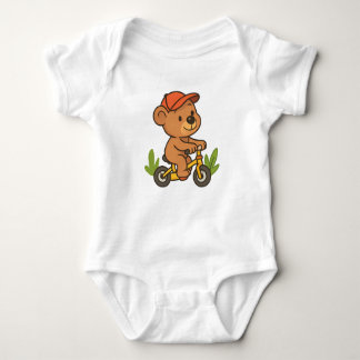 Tecknad Bear Riding a Bicycle T Shirt