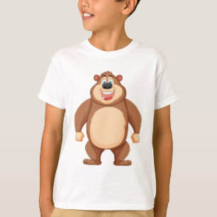Tecknad Bear-tecken för härlig Lycklig T Shirt