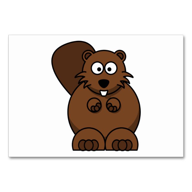 Tecknad Beaver Bordsnummer (Baksidan)