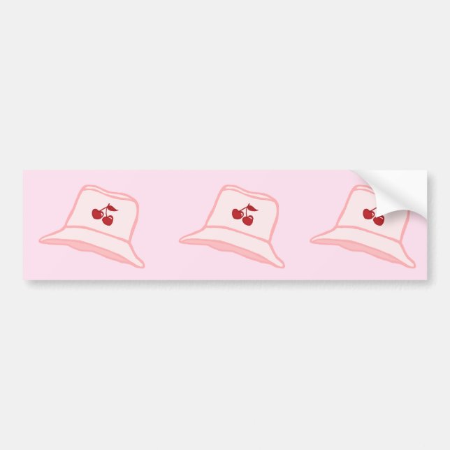Tecknad Bebis Rosa Coquette Körsbärshatt  Bildekal (Framsidan)