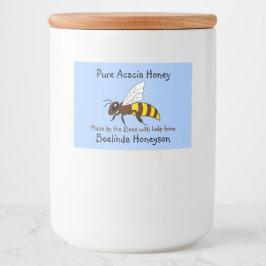 Tecknad Bee Acacia Honung Burk-etiketter Mat Etiketter
