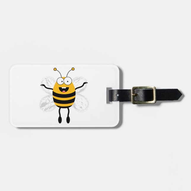 Tecknad Bee Bagagebricka (Horisontell Framsida)