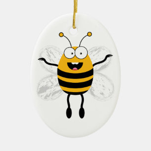 Tecknad Bee Julgransprydnad Keramik