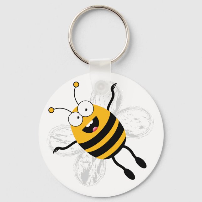 Tecknad Bee Nyckelring (Framsida)