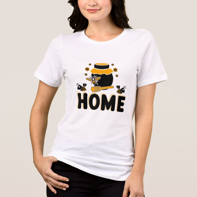 Tecknad Bee och Honung Burk ’HEME’ T-Shirt (Framsida)
