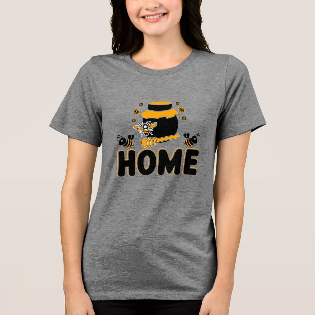 Tecknad Bee och Honung Burk ’HEME’ T-Shirt (Framsida)