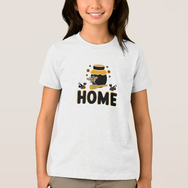 Tecknad Bee och Honung Burk ’HEME’ T-Shirt (Framsida)