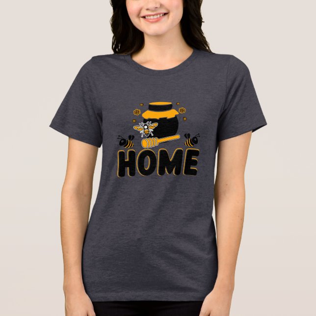 Tecknad Bee och Honung Burk ’HEME’ T-Shirt (Framsida)