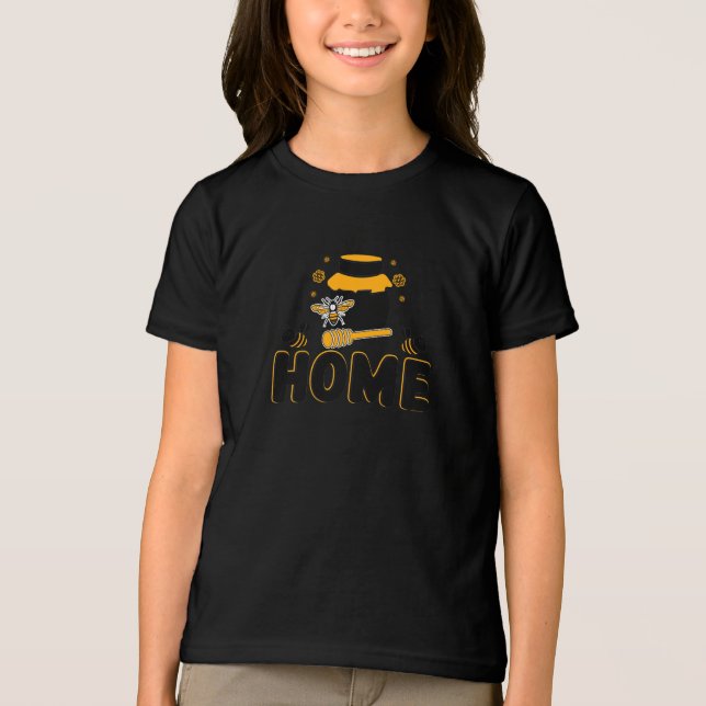 Tecknad Bee och Honung Burk ’HEME’ T-Shirt (Framsida)
