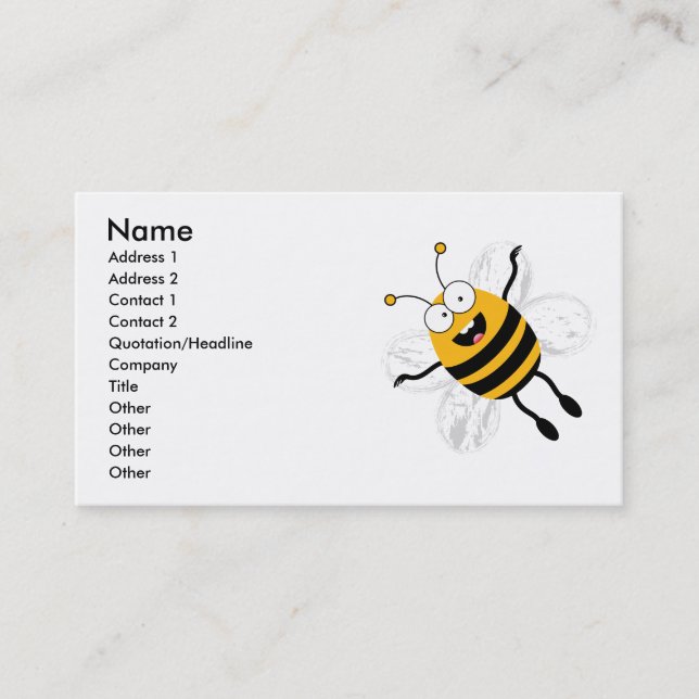 Tecknad Bee Visitkort (Framsida)